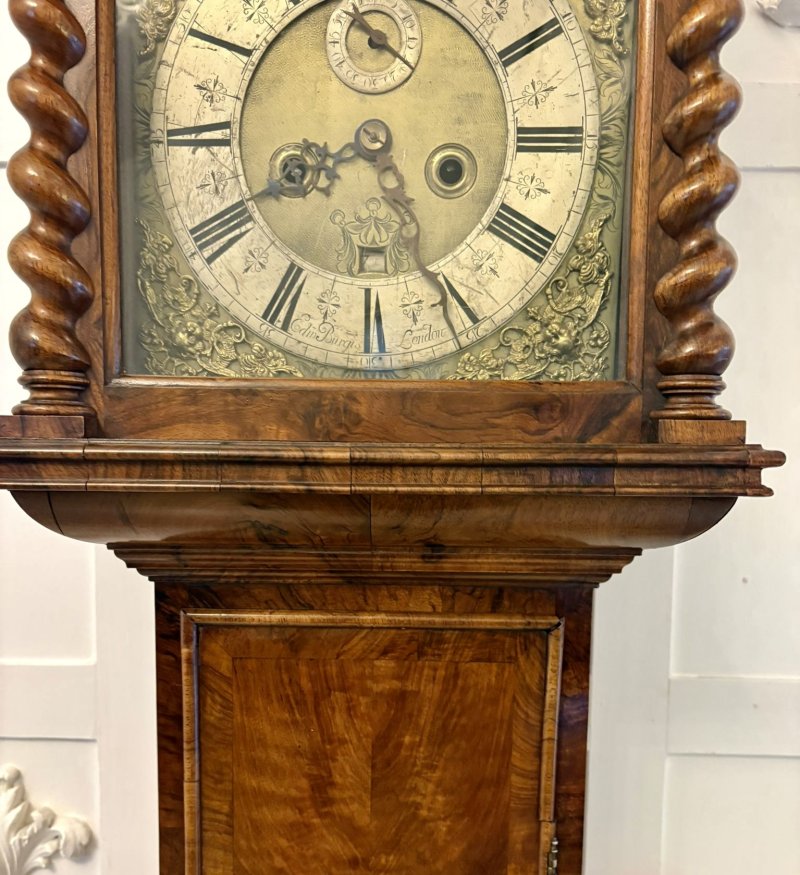 Antique 17th Century English Burr Walnut Longcase Clock by Edin Burgis of London - Image 5